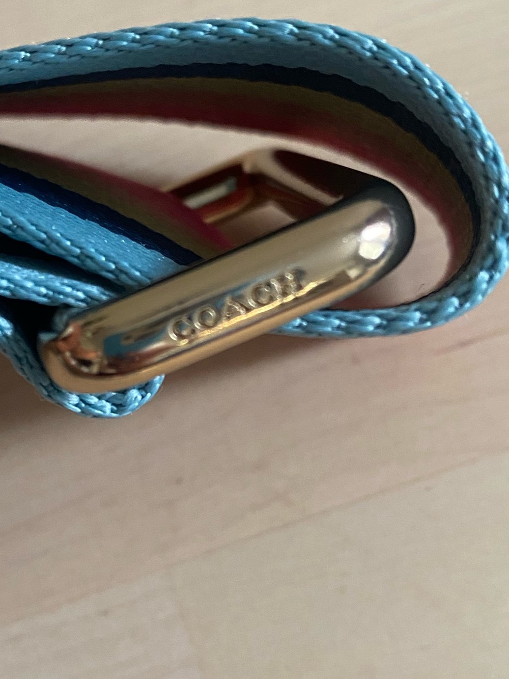Coach Striped Rainbow strap with Gold Hardware - Picture 4 of 4
